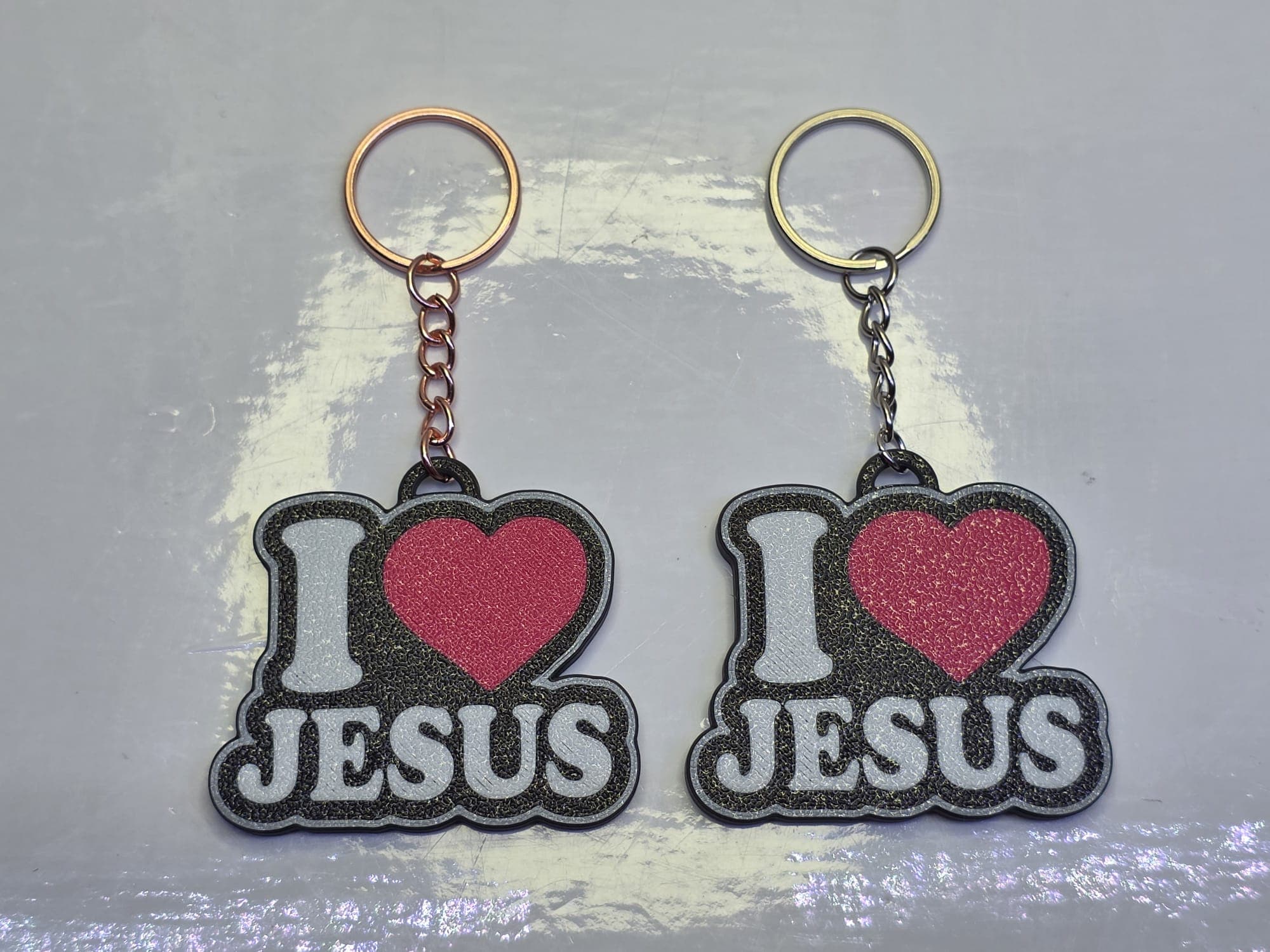 I Love Jesus Faith Keychain - 3D Printed Christian Accessory
