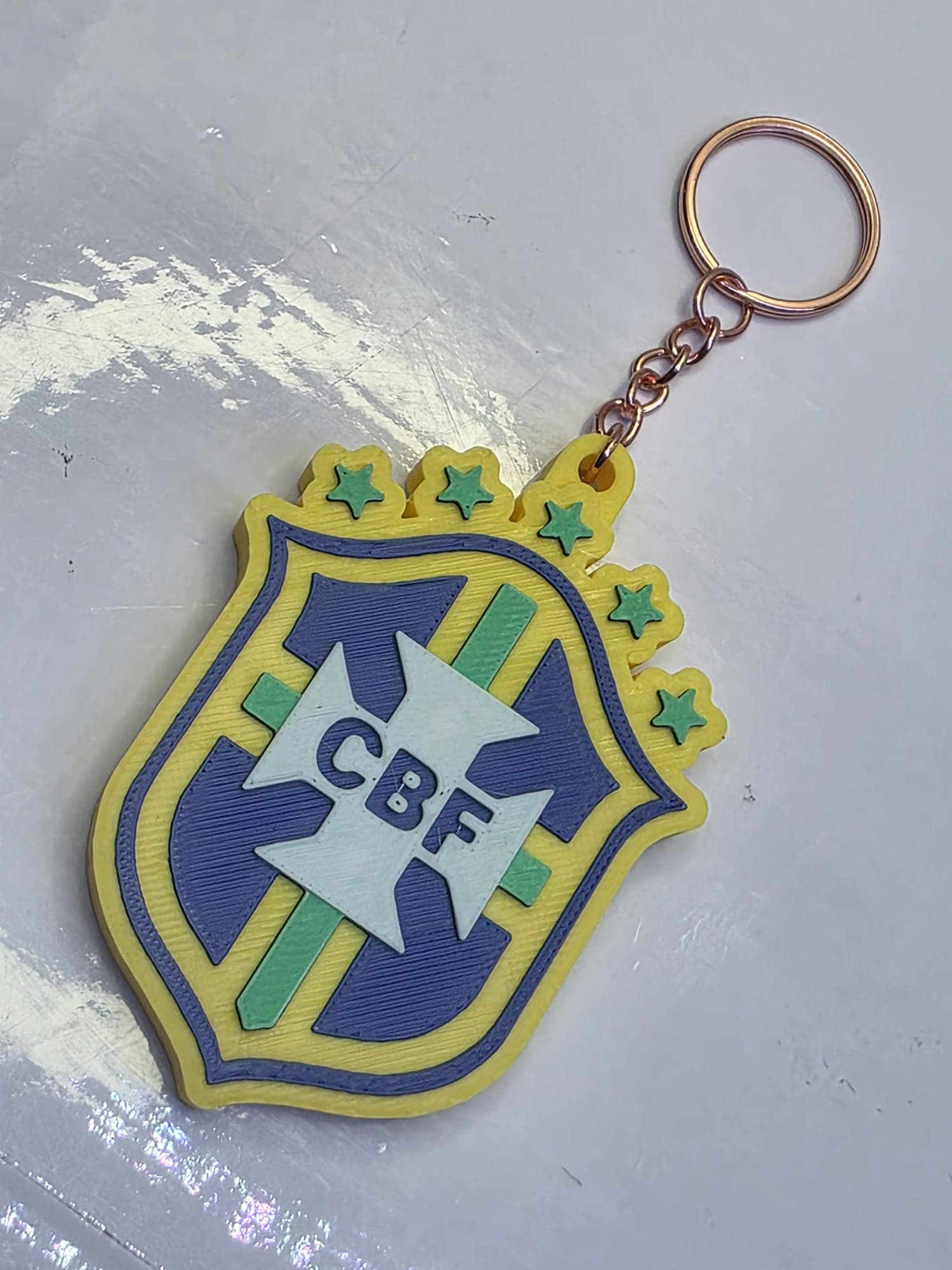 Brazil World Cup Soccer Keychain - 3D Printed Fan Collectible