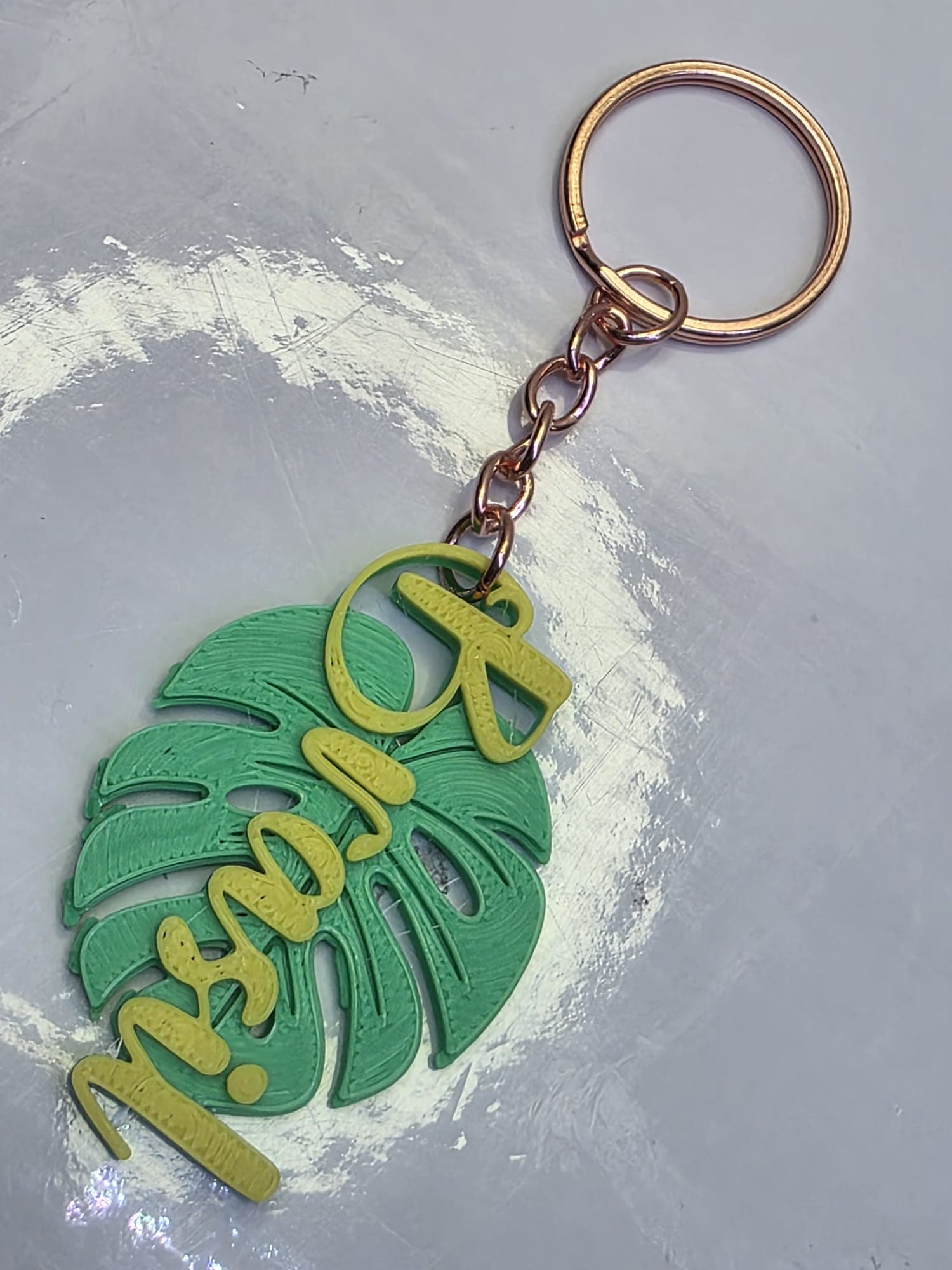 Tropical Brazil Leaf Keychains - 3D Printed Nature Collection