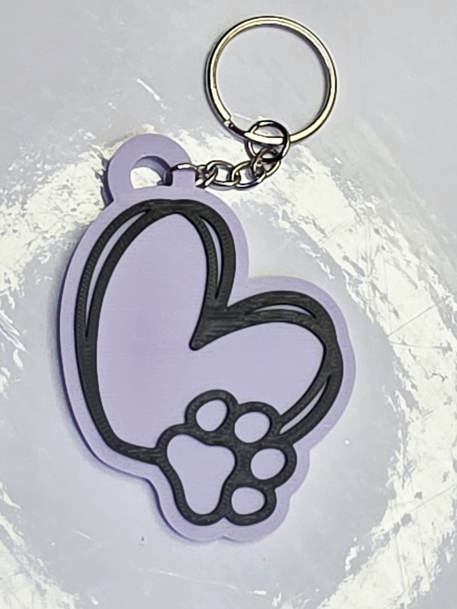 3D Printed Paw Print Keychain - Pet Memorial & Dog Lover Gift
